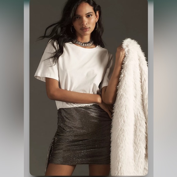 Porridge Crew-Neck Metallic Twofer Mini Dress - Picture 2 of 11